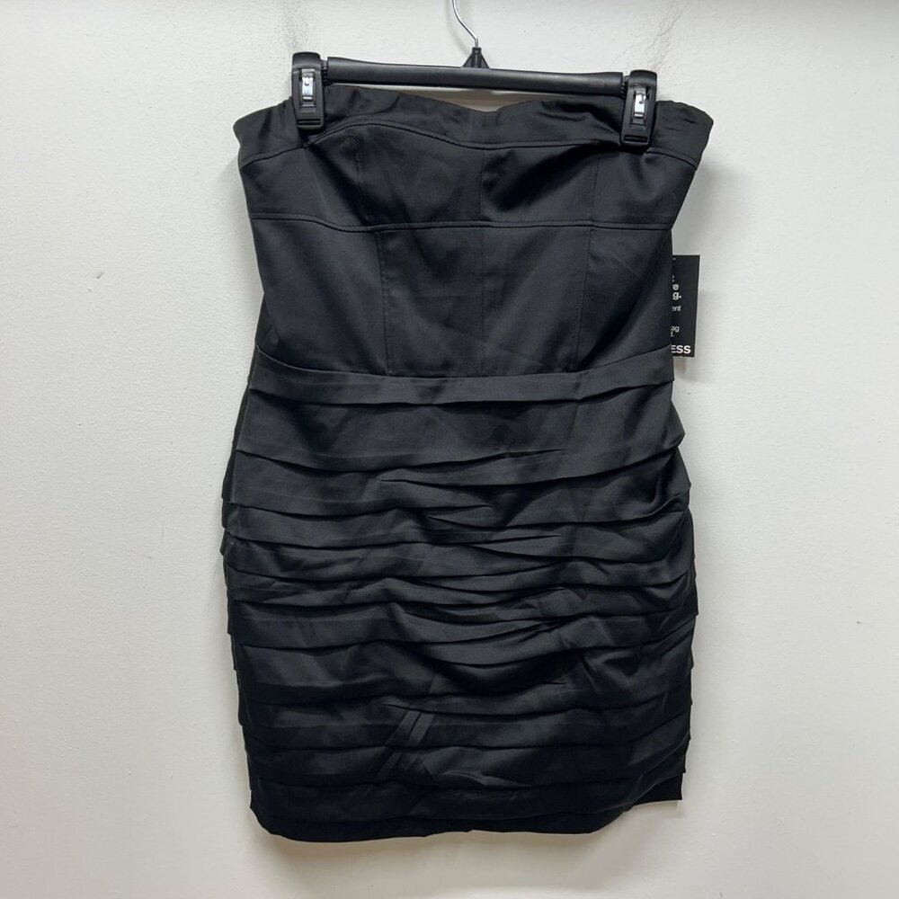 NWT Express black mini bodycon strapless y2k vibes layered party night out 10